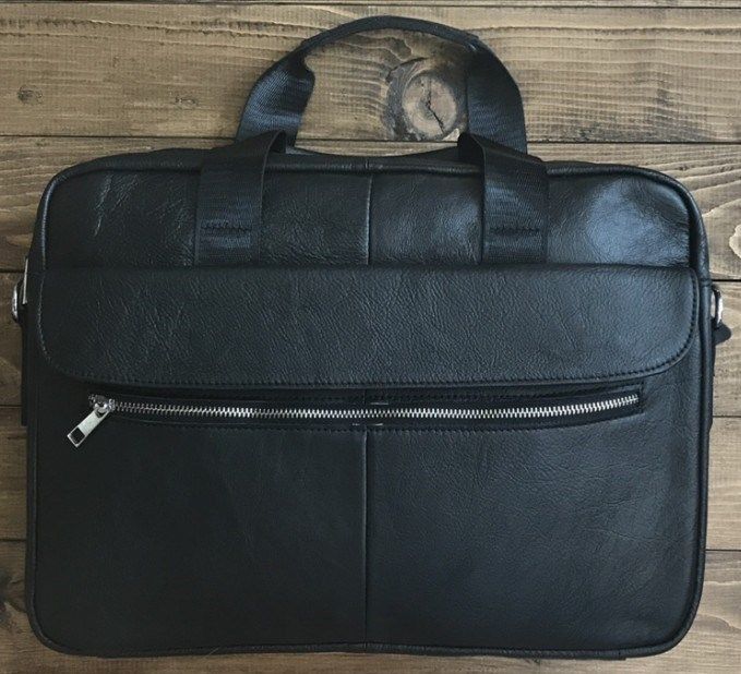 Чоловіча шкіряна сумка Vintage 14627 шкіряна Чорна купити недорого в Ти Купи