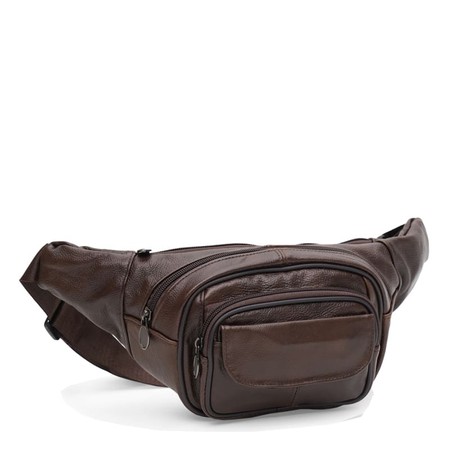 Мужская кожаная сумка на пояс Keizer K18014br-brown купить недорого в Ты Купи