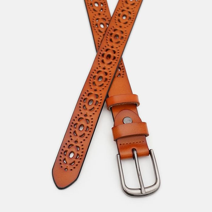 Женский кожаный ремень Borsa Leather CV1ZK-040g-ginger купить недорого в Ты Купи