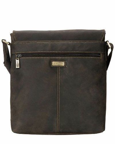Чоловіча шкіряна сумка-планшет на плече Visconti ASPIN 16071 OIL BRN коричнева купити недорого в Ти Купи