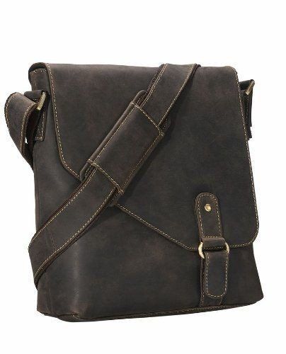 Чоловіча шкіряна сумка-планшет на плече Visconti ASPIN 16071 OIL BRN коричнева купити недорого в Ти Купи