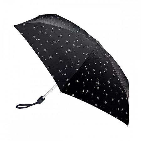 Міні-парасолька жіноча механічна Fulton L501-041086 Tiny-2 Glitter Stars Black (Блиск зірок) купити недорого в Ти Купи