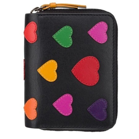 Кожаный женский кошелёк Visconti LV6 Desire (Black/Multi Love) купить недорого в Ты Купи