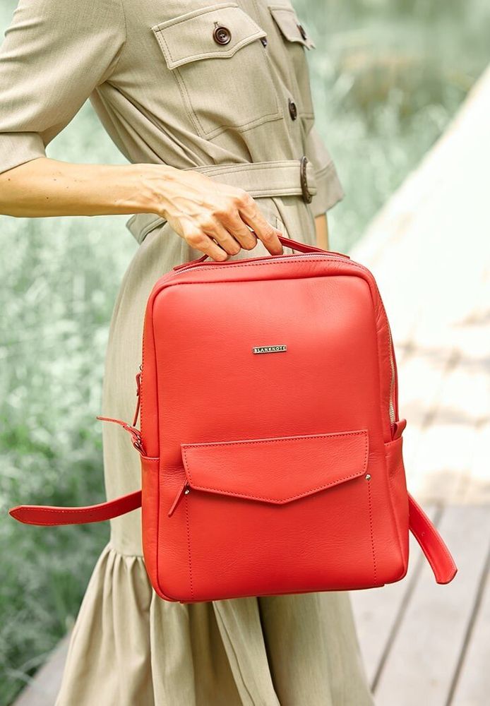 Женский кожаный рюкзак BlankNote Cooper красный- BN-BAG-19-RED купить недорого в Ты Купи