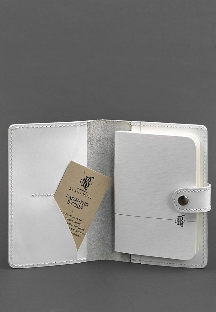 Кожаная обложка для паспорта 3.0 белая BN-OP-3-LIGHT купить недорого в Ты Купи
