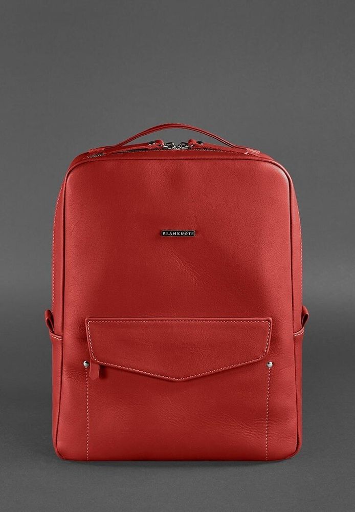 Жіночий шкіряний рюкзак BlankNote Cooper червоний-BN-BAG-19-RED купити недорого в Ти Купи
