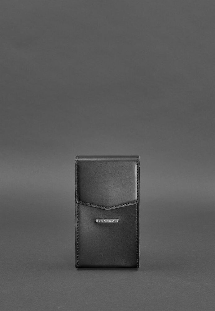 Жіноча шкіряна поясна сумка / кроссбоді вертикальна BlankNote Mini чорна BN-BAG-38-1-G купити недорого в Ти Купи