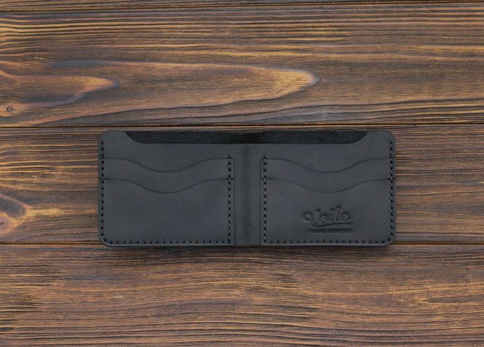 Чоловічий шкіряний гаманець ручної роботи VOILE чорний купити недорого в Ти Купи