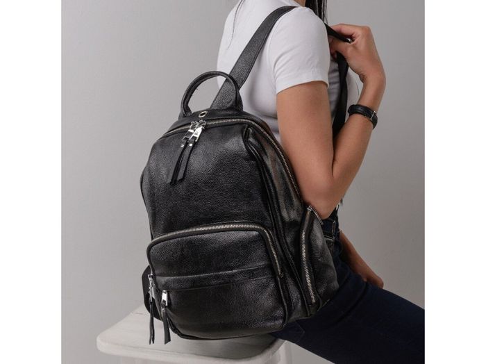 Женский кожаный рюкзак Olivia Leather nwbp27-7729a-bp Черный купить недорого в Ты Купи