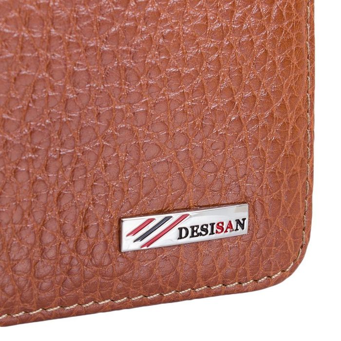 Чоловіче шкіряне коричневе портмоне DESISAN SHI225-015 купити недорого в Ти Купи