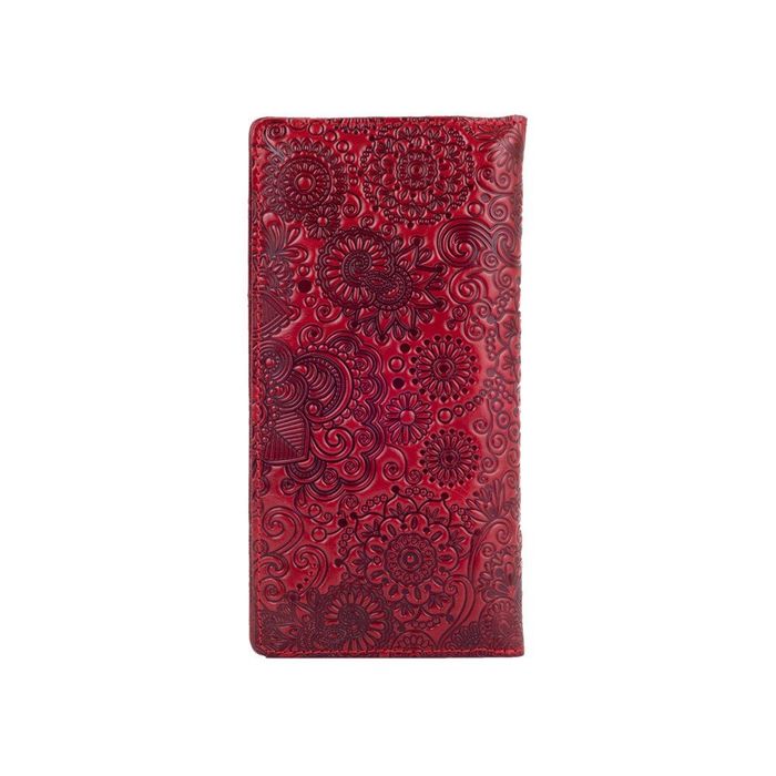 Шкіряний гаманець Hi Art WP-02 Crystal Red Mehendi Art Червоний купити недорого в Ти Купи