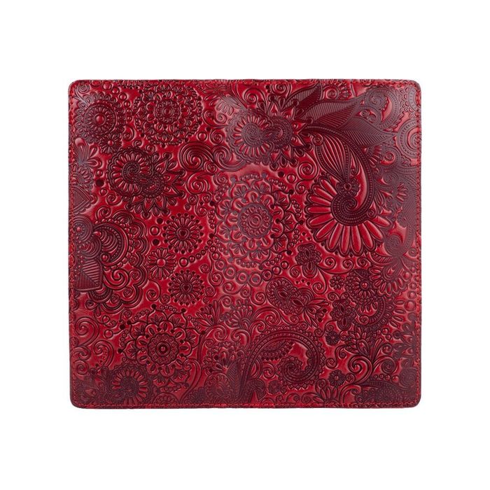 Кожаный бумажник Hi Art WP-02 Crystal Red Mehendi Art Красный купить недорого в Ты Купи