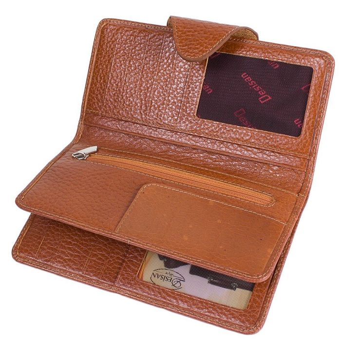 Мужское кожаное коричневое портмоне DESISAN SHI225-015 купить недорого в Ты Купи