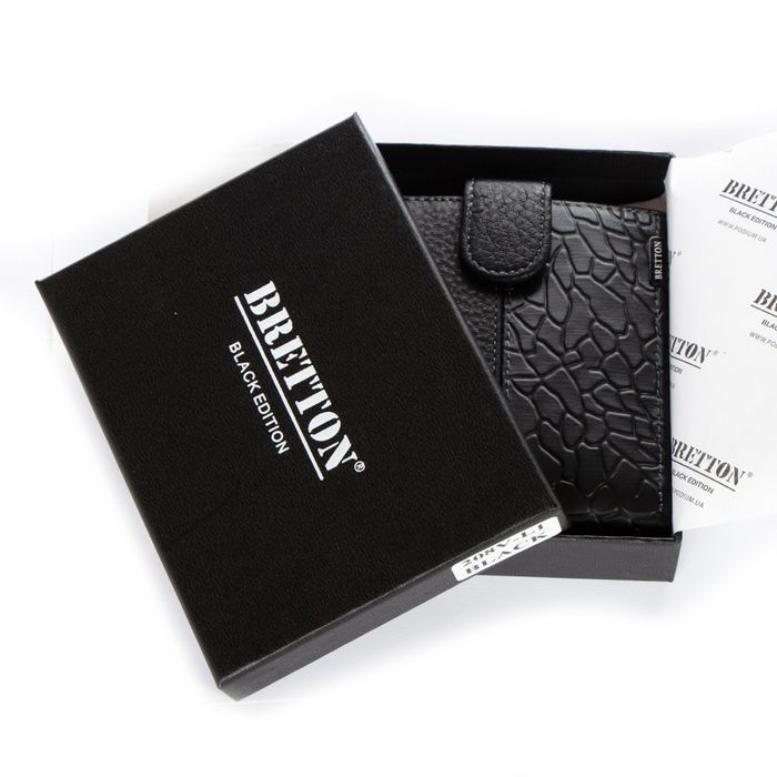 Чоловічий шкіряний гаманець BE BRETTON 208V-L1 black купити недорого в Ти Купи