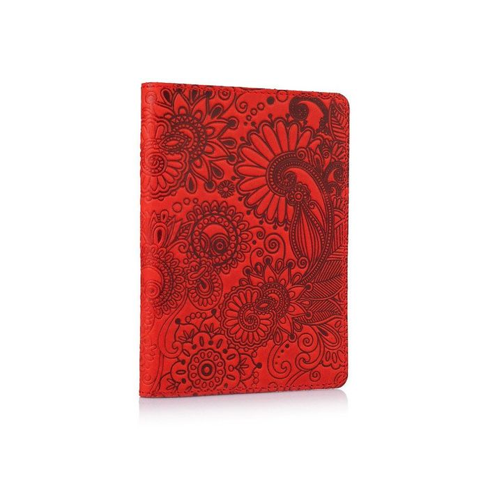 Кожаная обложка на паспорт HiArt PC-01 Mehendi Art красная Красный купить недорого в Ты Купи