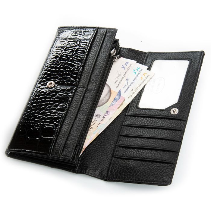 Женский лаковый кожаный кошелек PE DR. BOND PEW501 black купить недорого в Ты Купи