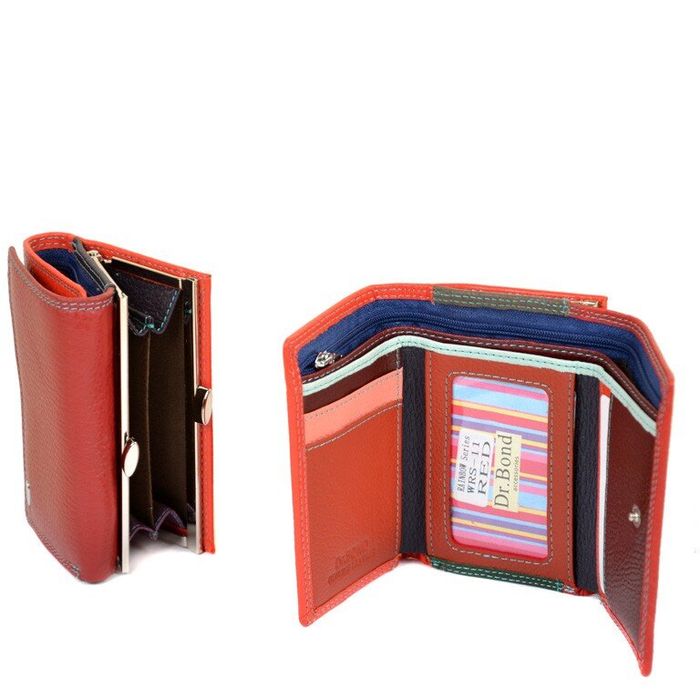 Кожаный кошелек Rainbow DR. BOND WRS-11 red купить недорого в Ты Купи