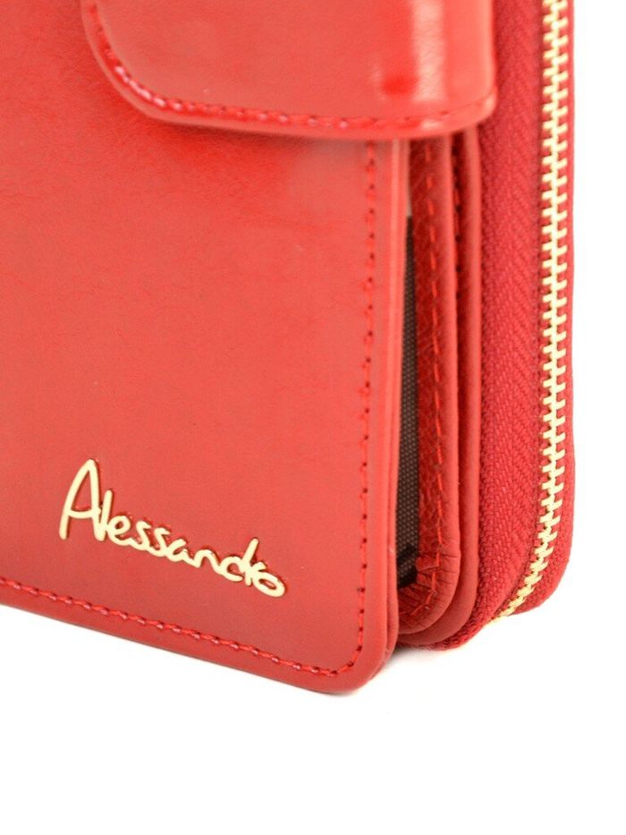 Кожаный кошелек Canarie ALESSANDRO PAOLI W21-17 red купить недорого в Ты Купи
