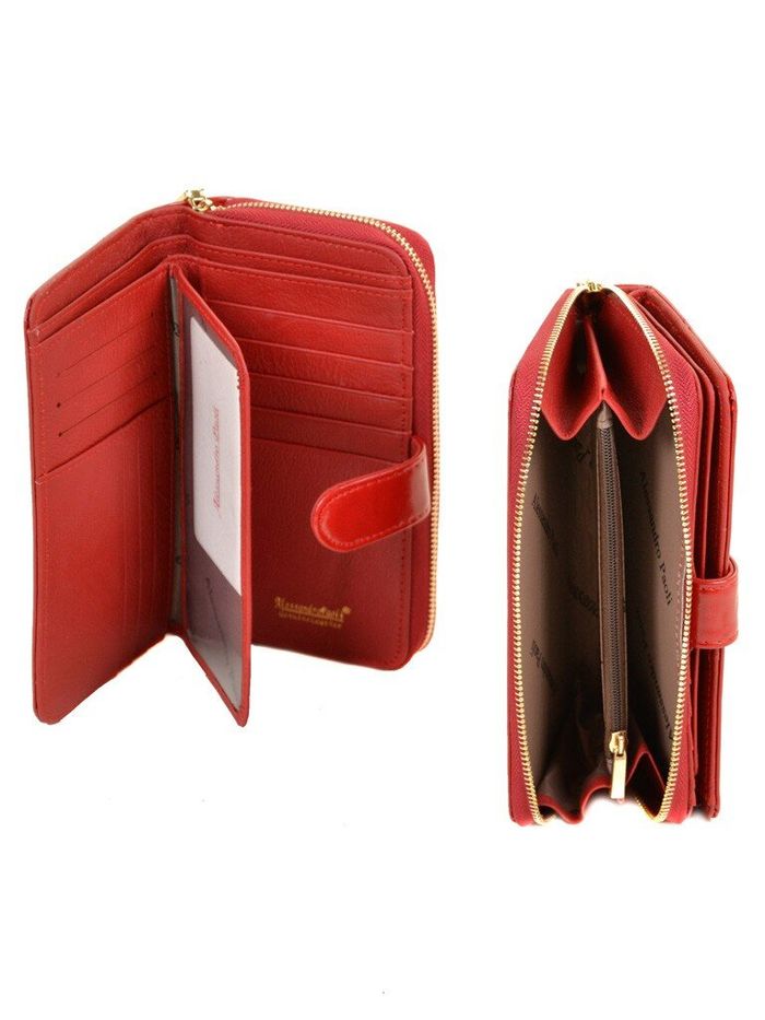 Кожаный кошелек Canarie ALESSANDRO PAOLI W21-17 red купить недорого в Ты Купи