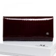 Шкіряний жіночий лаковий гаманець SERGIO TORRETTI W501 wine-red