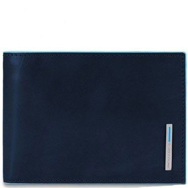 Синє шкіряне чоловіче портмоне Piquadro Blue Square (PU257B2_BLAV) купити недорого в Ти Купи