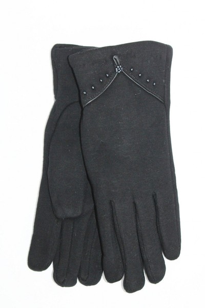 Женские черные стрейчевые перчатки R8179 купить недорого в Ты Купи
