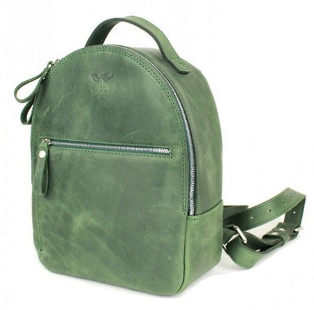 Рюкзак жіночий шкіряний Groove S зелений вінтажний TW-GROOVE-S-GREEN-CRZ купити недорого в Ти Купи