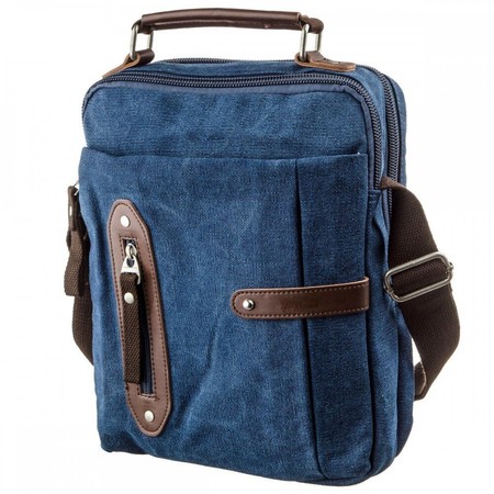 Мужская текстильная синяя сумка Vintage 20156 купить недорого в Ты Купи