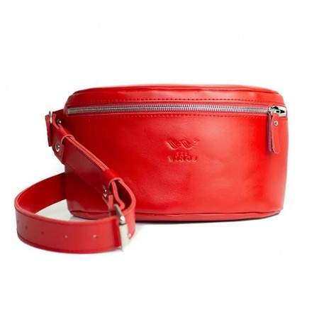 Кожаная поясная сумка красная TW-BELTBAG-RED-KSR купить недорого в Ты Купи