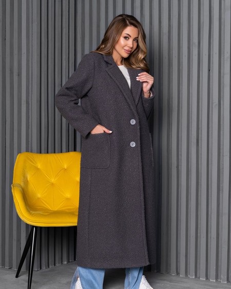 Пальто ISSA PLUS 14251 L серый купить недорого в Ты Купи