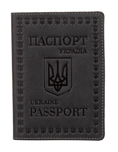 Шкіряна обкладинка для паспорта європейської якості Shvigel 16132 Сірий (16132) купити недорого в Ти Купи