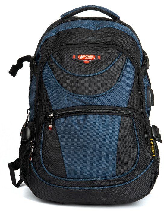Міський рюкзак для ноутбука з USB Power In Eavas 9606 black-blue купити недорого в Ти Купи