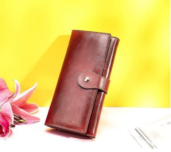 Женский бордовый кошелёк из натуральной кожи Vintage 14916 купить недорого в Ты Купи