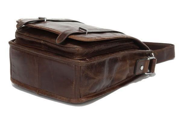 Чоловіча шкіряна сумка Vintage 14093 Коричневий купити недорого в Ти Купи