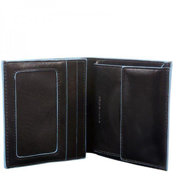 Чорне шкіряне чоловіче портмоне Piquadro Blue Square (PU1741B2_N) купити недорого в Ти Купи