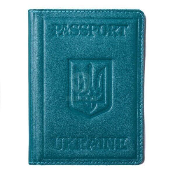 Шкіряна бірюзова обкладинка для закордонного паспорта Valenta ОУ152122 купити недорого в Ти Купи