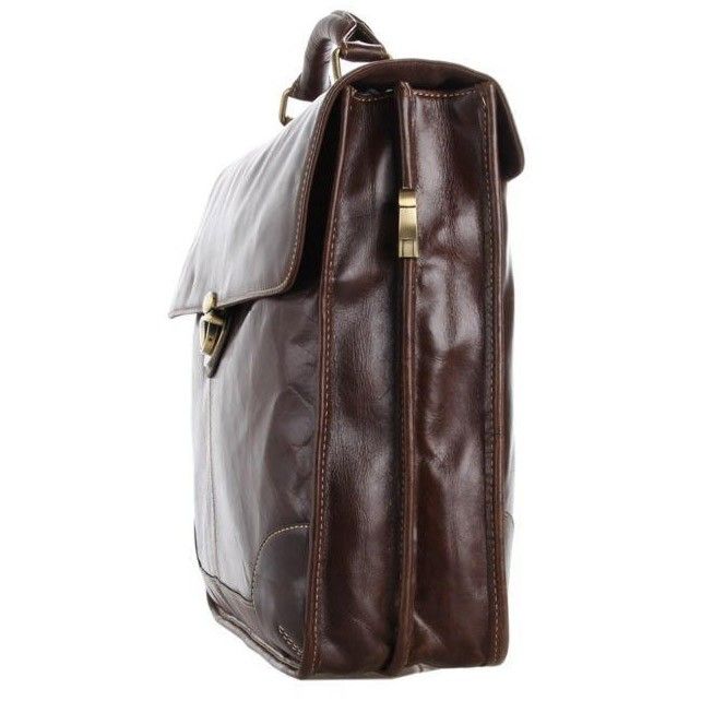 Мужской кожаный коричневый портфель John McDee jd7091c купить недорого в Ты Купи