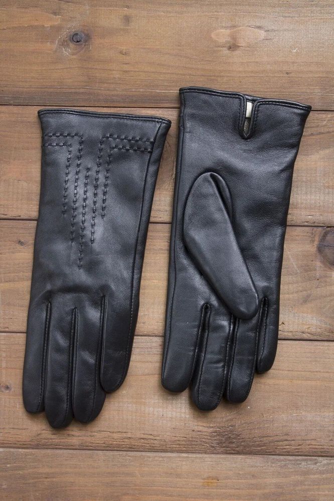 Перчатки женские чёрные кожаные сенсорные 948s2 M Shust Gloves купить недорого в Ты Купи