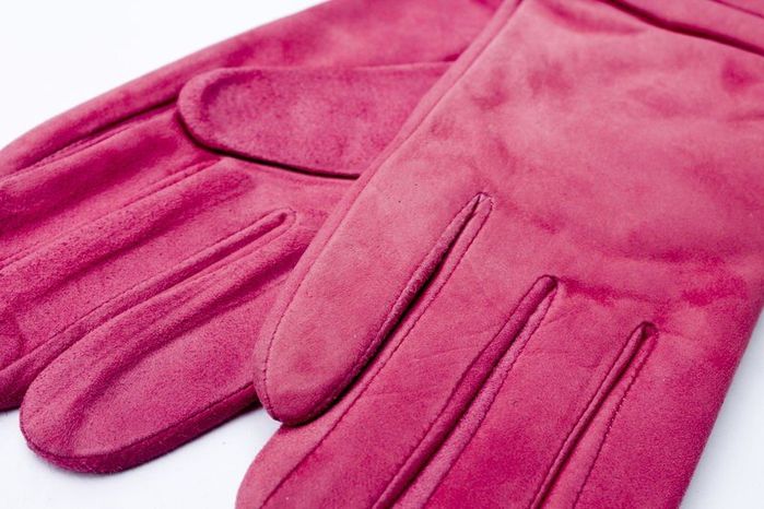 Малинові жіночі рукавички з натуральної замші Shust Gloves купити недорого в Ти Купи