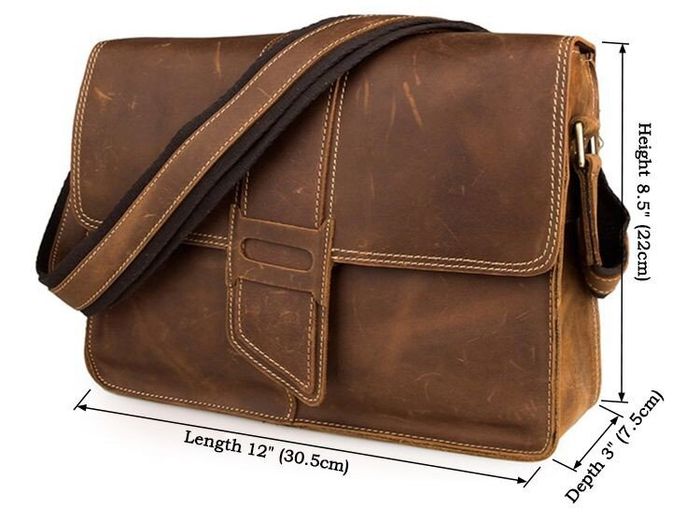 Чоловіча шкіряна сумка Vintage 14231 Коричневий купити недорого в Ти Купи