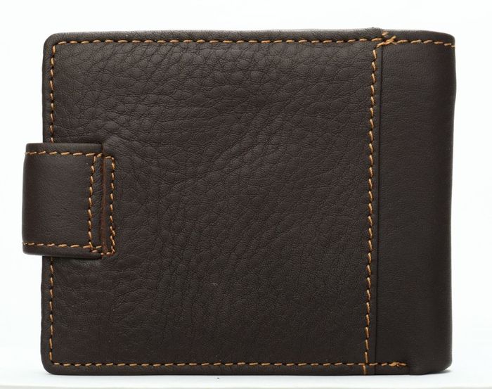 Чоловічий темно -коричневий гаманець, виготовлений з натуральної шкіри Vintage 20231 купити недорого в Ти Купи