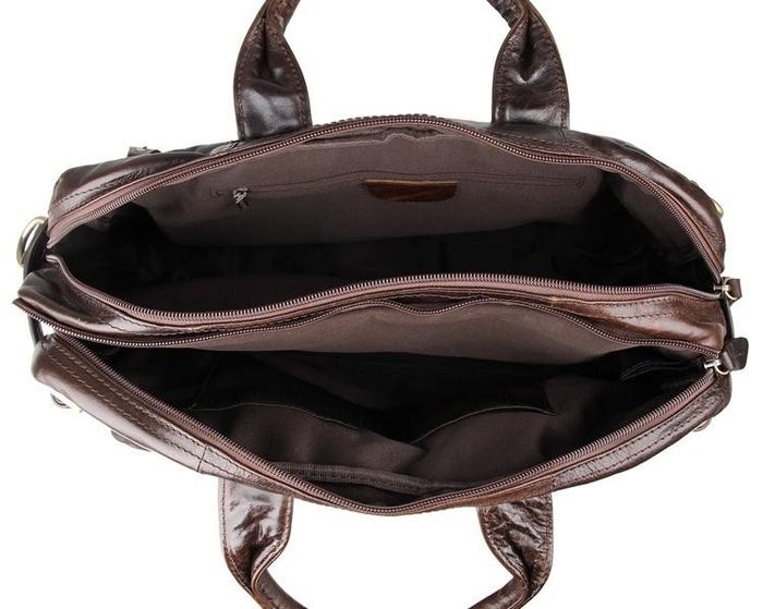 Мужская кожаная коричневая сумка-трансформер John McDee jd_7026q-1 купить недорого в Ты Купи