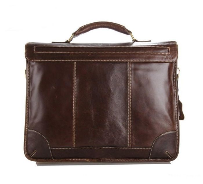 Мужской кожаный коричневый портфель John McDee jd7091c купить недорого в Ты Купи
