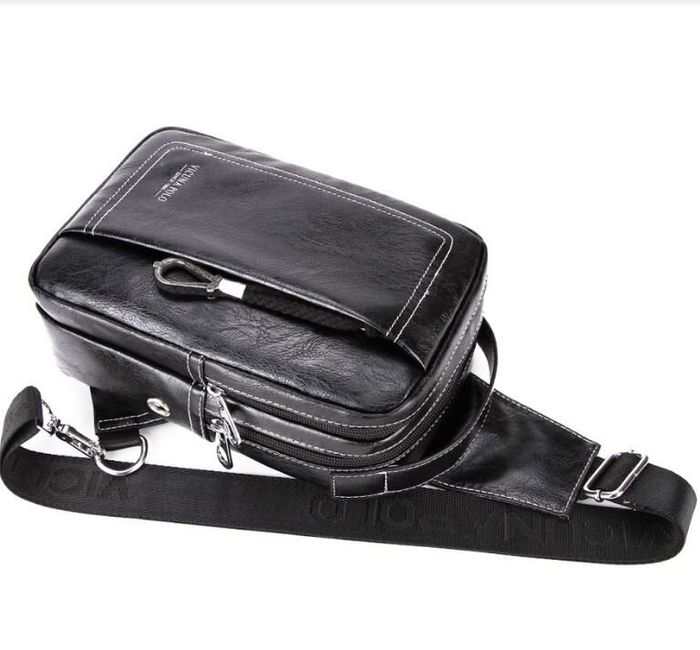 Чоловіча повсякденна чорна сумка Polo 9916 купити недорого в Ти Купи