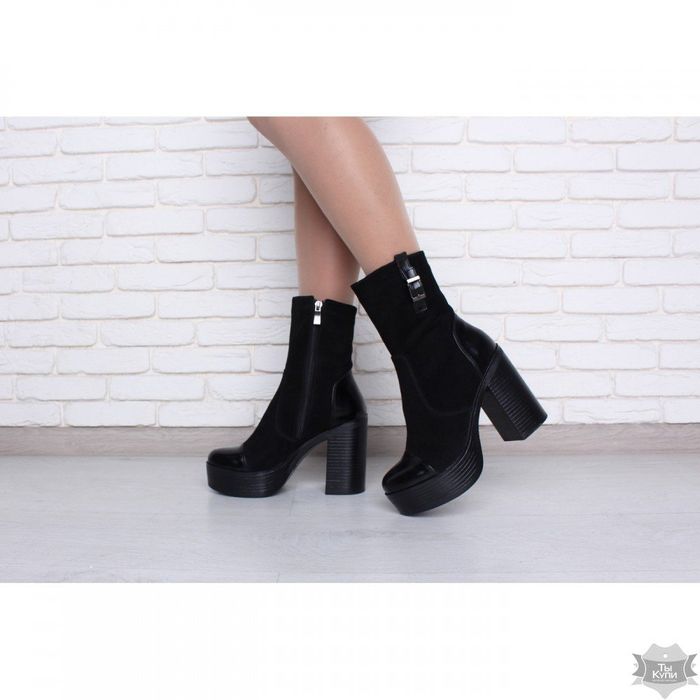 Женские черные замшевые ботинки Villomi 714-06 купить недорого в Ты Купи