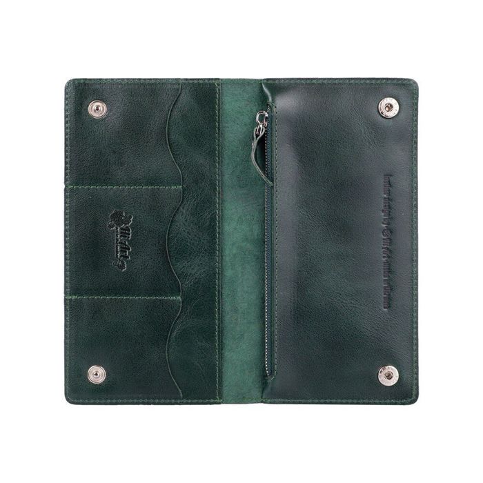 Кожаный бумажник Hi Art WP-05 Mehendi Art зеленый Зелёный купить недорого в Ты Купи