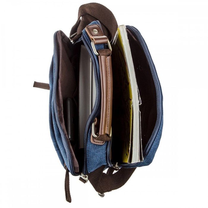 Мужская текстильная синяя сумка Vintage 20156 купить недорого в Ты Купи