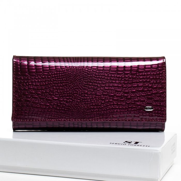 Кожаный женский кошелек LR SERGIO TORRETTI W1-V-2 purple купить недорого в Ты Купи