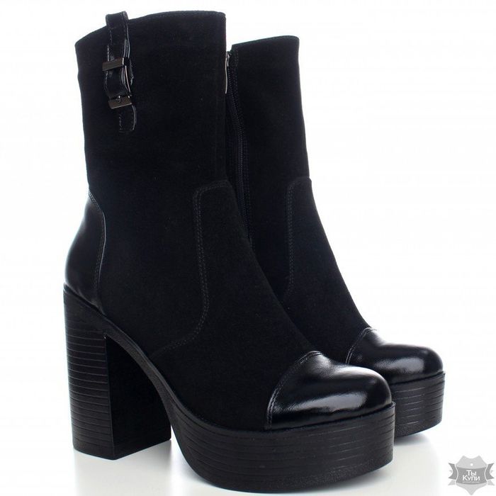 Женские черные замшевые ботинки Villomi 714-06 купить недорого в Ты Купи