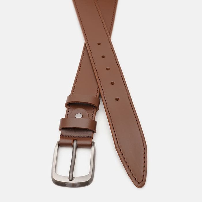 Мужской кожаный ремень Borsa Leather V1125FX08-brown купить недорого в Ты Купи